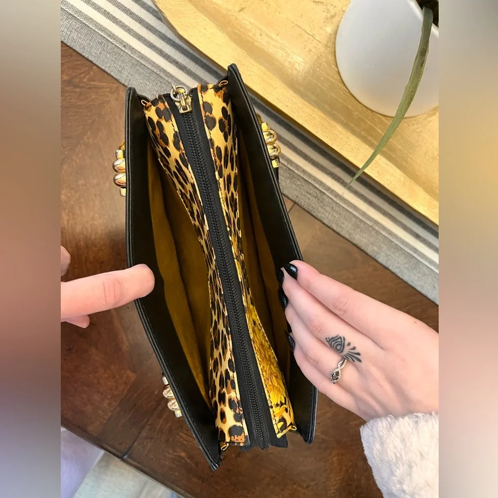 Gianni Versace Black and Gold Baroque Satchel With Dust Bag - Picture 13 of 15